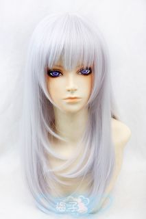 390 K Kushina Anna Silver Purple 60cm Cosplay wig  + wig