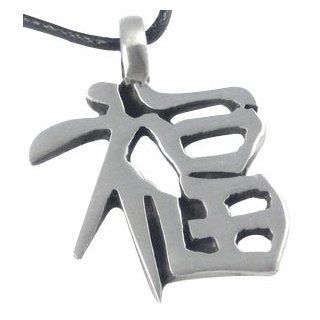 Chinesisches Zeichen Glück Metall Anhänger Halskette 