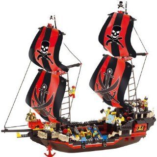 großes Piratenschiff Black Pearl, 632 Teile Spielzeug