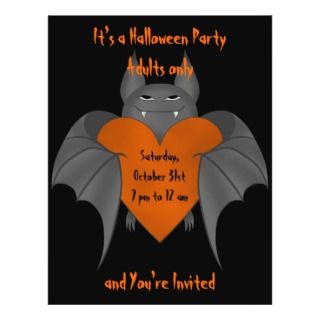 Funny amorous Halloween vampire bat Personalized Flyer