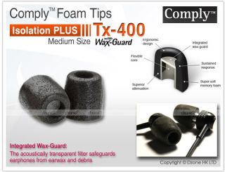Comply Foam Tips Tx 400 Eartips for Monster UE Sony