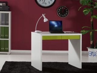 Composad Schreibtisch MONETA mit 2 Schubladen weiß / grün