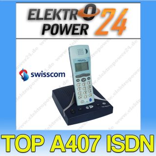 Swisscom TOP A407 Schnurlos ISDN DECT Telefon mit AB