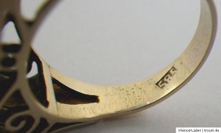 antiker Damen Ring 14 Karat Gold 585 Weissgold Gold Topas Gr 54