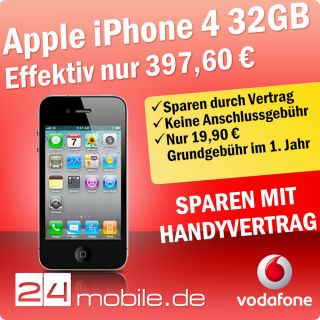 Appel iPhone 4 32GB NEU fuer effektiv 397 60 SPAREN DURCH HANDYVERTRAG