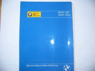 Industrie Motor BMW 403 403 c 05/1968 parts catalogue