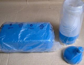Tupperware Sportfreund Trinkflasche 415 ml blau & Maxi Twin Vesperbox