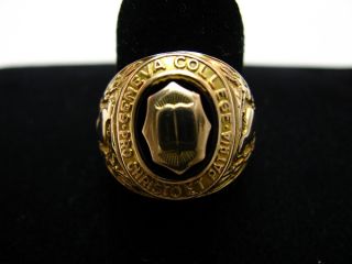 R419 750er 18kt Gelbgold Ring Collegering Geneva College Pro Christo