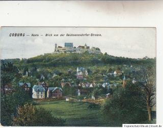 Coburg  Veste  Blick von der Seidmannsdorfer Strasse gelaufen 1910