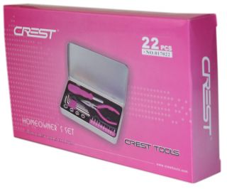 Frauen Damen Werkzeug Set 22 tlg Pink Rosa in Geschenk Box