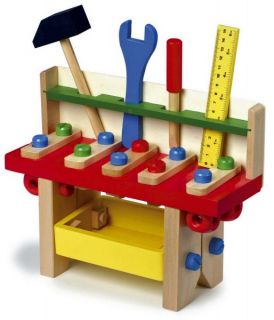 Werkbank aus Holz Kinderspielzeug Spielzeug Jungen Werkzeugkoffer