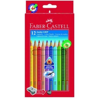 Faber Castell 110912 Farbstift Jumbo Grip, 12 Farben sortiert im