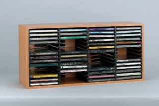 CD Regal Holz für 60 CDs Aufbewahrung Schrank Möbel