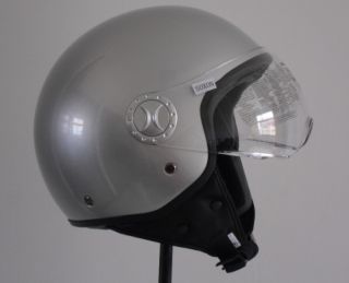 SOXON JP 444 3 Retro Helm Motorrad Rollerhelm JET Vespa Piaggio silber