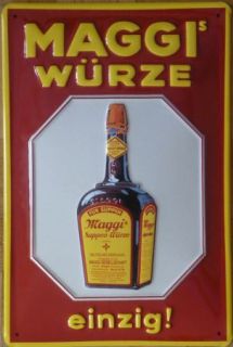 Maggi Würze Suppe Werbung Blech Schild 20x30cm Reklame Flasche