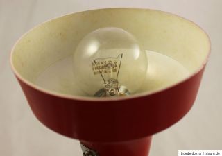 70er Jahre Hustadt Tulip Tischlampe Lampe Leuchte red Space Age