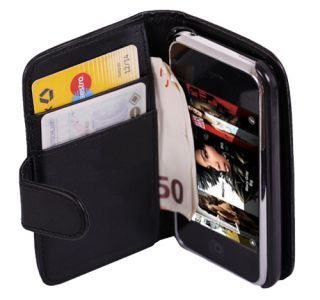 3GS Portmonee Portemonnaie Leder Tasche Hülle Wallet Case Black #457