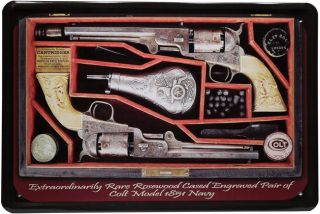 Pistole Revolver Waffe 20x30 cm Retro Reklame Blechschild 463