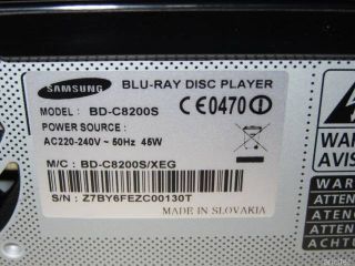 Samsung BD C8200S HD Recorder Blu Ray Player mit DVB S2 Tuner 250GB