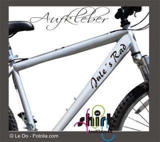 474   Name für Fahrrad Rad Bike Wunschname Namenswunsch Sticker