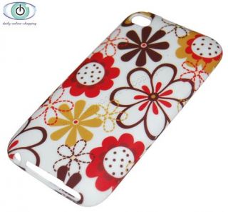 Ipod Touch 4 4G Hülle Case Cover Blumenmuster rot