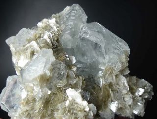 Fine Mineralien TOP Transparent Aquamarin,Muskovit ~ Xuebaoding