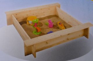 Sandkasten Sandkiste Sandbox Holz für Kinder ab 3 J. mit Sitzbank und