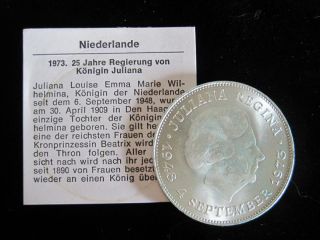 Niederlande 10 Gulden 1973 vz silber