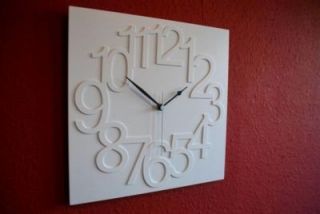 Wanduhr Numbers weiß modern Designer Uhr