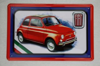 Fiat 500 Oldtimer Blechschild Metallschild Schilder 20 x 30 cm Auto