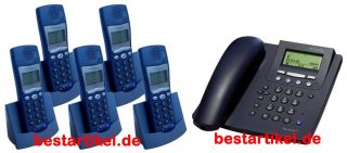 Swisscom Top A507 ISDN Telefon mit AB & 5 Mobilteil NEU