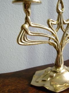 TOP Jugendstil Kerzenständer Messing Kerzenleuchter Gold Antik  Art