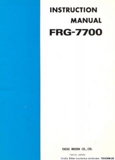 Yaesu FRG 7700 Originalbedienungsanleitung deutsch + Sevice Manual