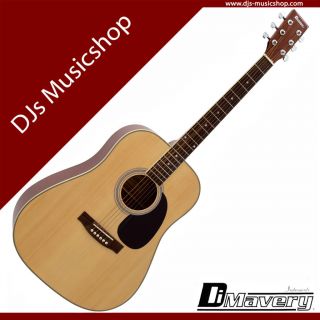 DiMavery Western Gitarre DR 510 natur mit Zubehör Paket