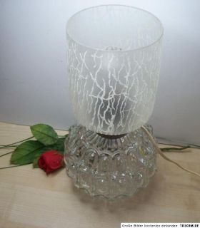 Tischlampe gläserne Lampe beleuchtete Blumenvase 70er Jahre Design