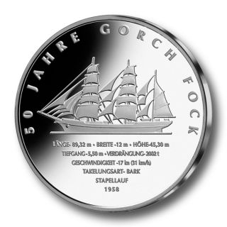 10 Euro Gedenkmünze Gorch Fock Silber (2008)
