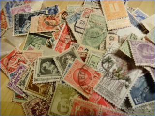 Karton tausende Stück mit alten Belgien Briefmarken, Werbestempel