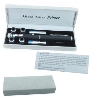 Laserpointer Laser Pointer Grün 1Mw 532nm mit 5 Aufsätze 5 in 1