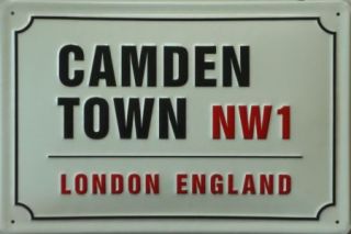 Camden Town NW1 London England Blech Schild 20x30cm market Bunker