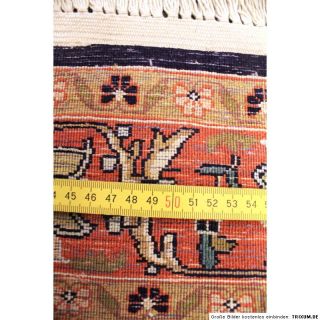 Edeler Handgeknüpfter Perser Orient Seiden Teppich Ghom Seide Tappeto