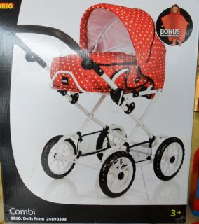 BRIO Puppenwagen Combi, rot mit Punkten Sonderedition mit Kinder