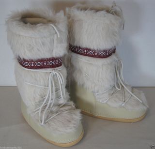 SNOWFUN Damen Winterstiefel // Boots // Kunstfell Stiefel // Beige