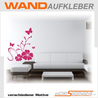E118 Wandtattoo Wandaufkleber Sticker Aufkleber Blumenranke