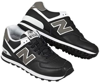 NEW BALANCE NB 574 BW [41.5 US 8] Schwarz Leder Schuhe NEU