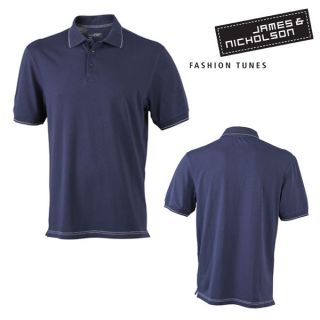 James & Nicholson Herren Elastic Polo Shirt Poloshirt Kontraststreifen