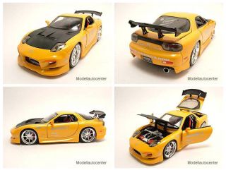 Mazda RX 7 FD3S gelb, Tuning, Modellauto 1:24 / Jada Toys