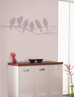 WANDTATTOO Wandaufkleber Vögel auf Ast W595 Wohnzimmer Vogelschar