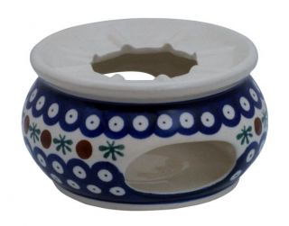 Original Bunzlauer Keramik Teekanne 1.5 Liter + Stövchen im Dekor 41