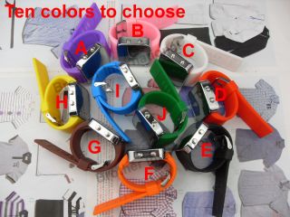 10 Color Mirror Face LED Digital Watch Uhr Silikon Date Day Men Lady