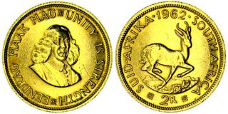 A622 Südafrika 2 Rand 1962 GOLD